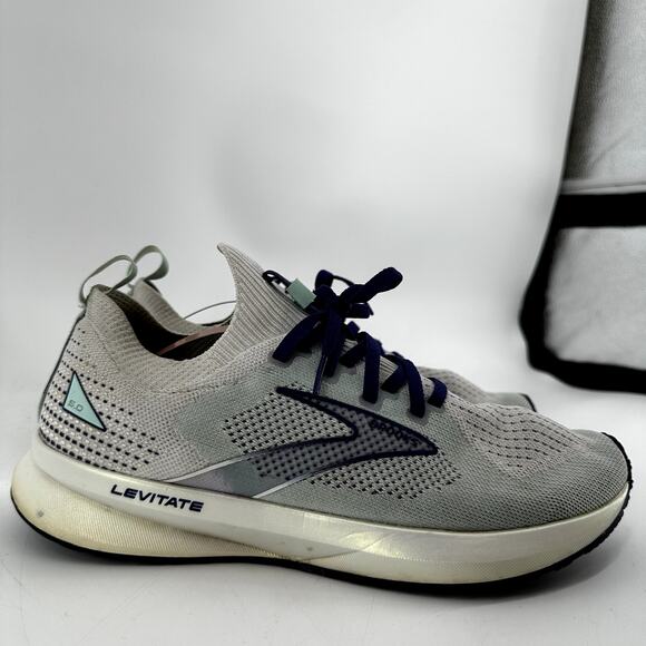 Brooks Levitate Stealthfit 5 Running Shoes Lace Up Low Top Knit Gray Blue 10.5 - Picture 3 of 7